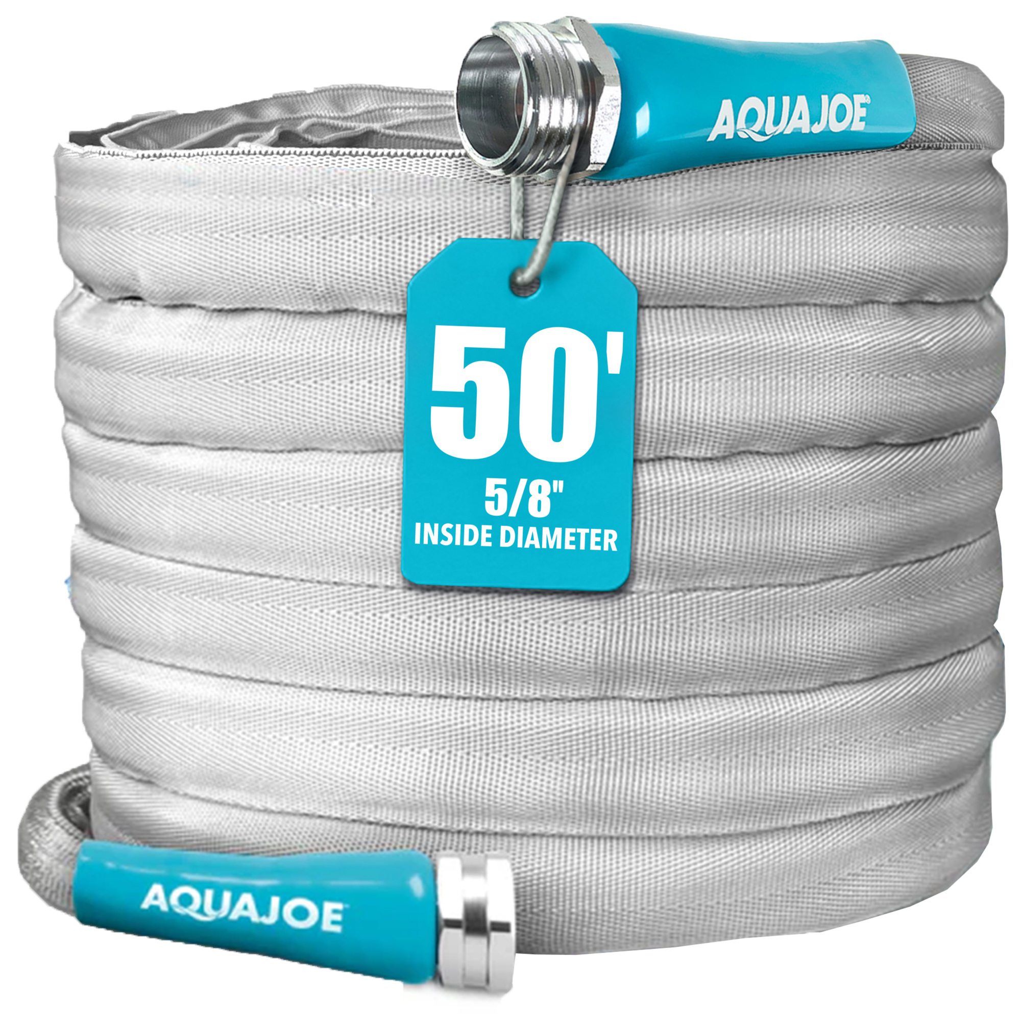Aqua Joe Xtreme FiberJacket Garden Hose — 50ft., 5/8in. Diameter, Ultra Flexible, Kink-Resistant, Non-Expanding, Model# AJFJH50-58-PRX